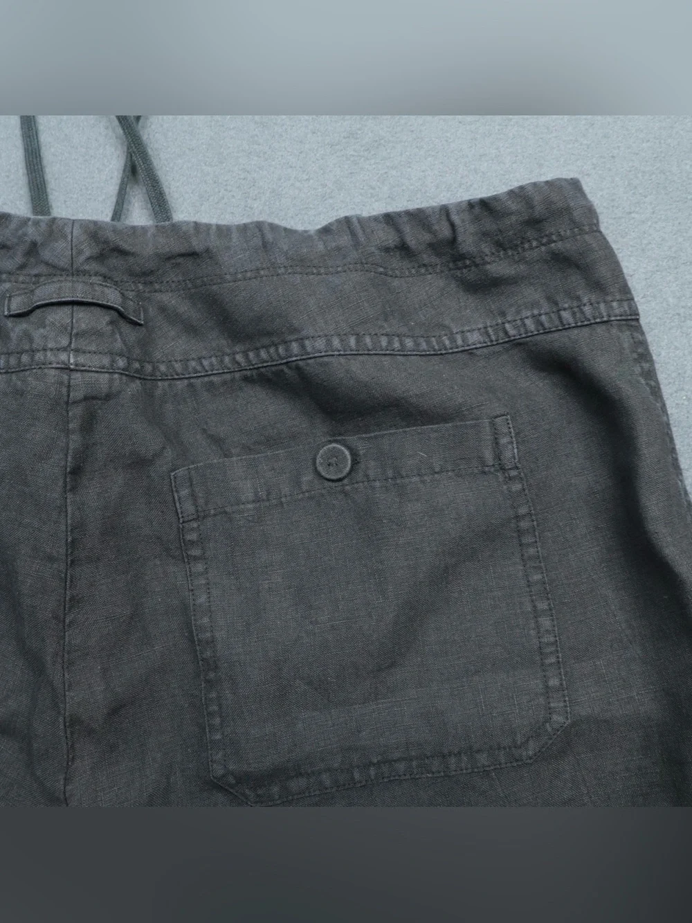 VINCE Utility Hemp Straight-Black 100% Linen Wide Leg Pants Women’s Large